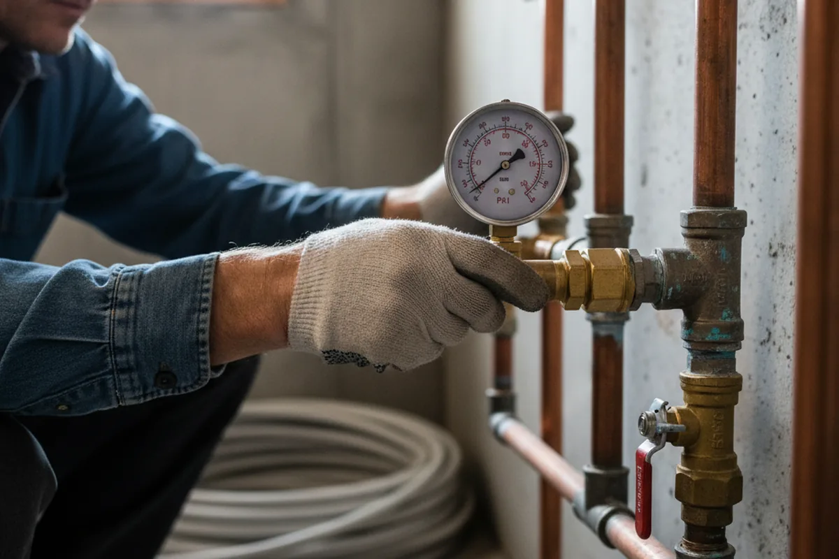 Pressure testing a repaired line during Water Line Repair in Palmetto